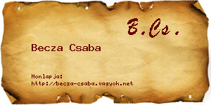 Becza Csaba névjegykártya