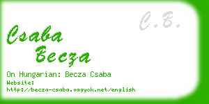 csaba becza business card